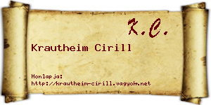 Krautheim Cirill névjegykártya